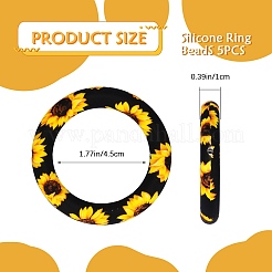 5Pcs Ring Food Grade Eco-Friendly Silicone Focal Beads&nbsp;JX893N