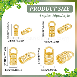 40Pcs 4 Styles Brass Cord Ends&nbsp;KK-BC0014-75