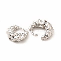 Twist Ring Rack Plating Brass Hoop Earring for Women&nbsp;EJEW-H091-14P