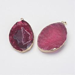 Natural & Dyed Druzy Agate Pendants&nbsp;G-F397-04