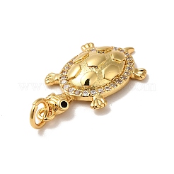 Rack Plating Brass Micro Pave Clear Cubic Zirconia Pendants&nbsp;KK-H431-24G