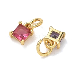 Brass Micro Pave Cubic Zirconia Pendants&nbsp;KK-T084-05G