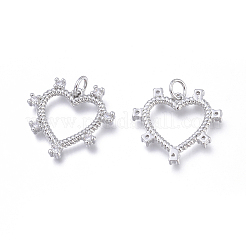 Brass Micro Pave Cubic Zirconia Pendants&nbsp;KK-I673-14P