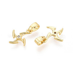 Brass Micro Pave Clear Cubic Zirconia Charms&nbsp;KK-N259-18G