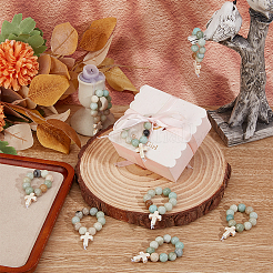Natural Flower Amazonite Round Beads Pendant Decoration&nbsp;HJEW-OC00017