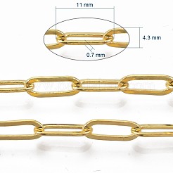 Brass Paperclip Chains&nbsp;X-CHC-S008-001B-G