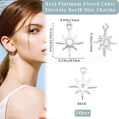 20Pcs Brass Clear Cubic Zirconia Charms&nbsp;FIND-BBC0002-15