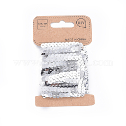Plastic Paillette/Sequins Chain Rolls&nbsp;LS-PVC-WH0005-01I