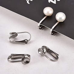Tarnish Resistant 304 Stainless Steel Clip-on Earring Findings&nbsp;X-STAS-G081-63P
