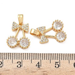 Brass Micro Pave Cubic Zirconia Pendants&nbsp;KK-Z136-72G