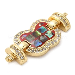 Rack Plating Brass Micro Pave Clear Cubic Zirconia Butterfly Links Connector Charms&nbsp;KK-K385-102G-03
