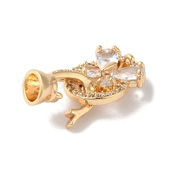 Brass Micro Pave Cubic Zirconia Fold Over Clasps&nbsp;KK-B098-06G-01