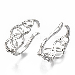 Brass Micro Pave Clear Cubic Zirconia Cuff Earrings&nbsp;EJEW-S201-203P-NF