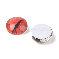 100 Pcs Half Round/Dome Dragon Eye Printed Glass Cabochons&nbsp;GLAA-GA0002-28