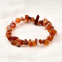 Natural Carnelian Beads Stretch Bracelets for Men Women&nbsp;BJEW-C105-01B