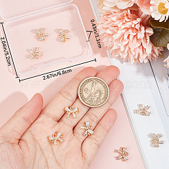 12Pcs Rack Plating Brass Micro Pave Cubic Zirconia Charms&nbsp;ZIRC-BBC0002-60LG