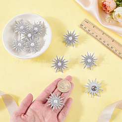 24Pcs Plastic with Rhinestone Brooches&nbsp;JEWB-WR00007