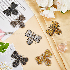 12Pcs 6 Styles Bees Hotfix Rhinestone Iron on Patches Appliques&nbsp;DIY-CP0009-67