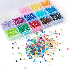 2250Pcs 15 Colors Bicone AB Color Plated Eco-Friendly Transparent Acrylic Beads&nbsp;TACR-TA0001-51