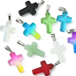 10Pcs 10 Colors Glass Pendant&nbsp;GLAA-FS0001-83