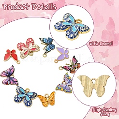 30Pcs 15 Styles Alloy Enamel Pendants&nbsp;ENAM-YW0009-48