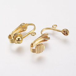 Brass Clip-on Earring Findings&nbsp;KK-E491-G