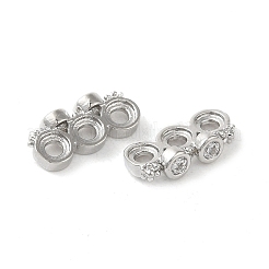 Rack Plating Brass Pave Clear Cubic Zirconia Spacer Bars&nbsp;KK-B088-11B-P