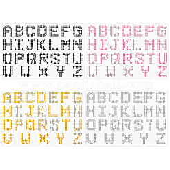 8 Sheets 4 Colors Letter A~Z Acrylic Hotfix Rhinestone&nbsp;DIY-CP0012-52