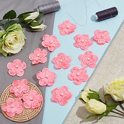 20Pcs 3D Flower Polyester Lace Computerized Embroidery Ornament Accessories&nbsp;DIY-GF0006-05A