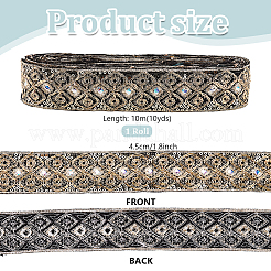 Ethnic Embroidered Polyester Sequins Trim Ribbon&nbsp;OCOR-WH0070-136C