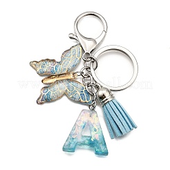 26Pcs Transparent Epoxy Resin & Transparent Acrylic & Faux Suede Tassel Keychain&nbsp;KEYC-JKC01202