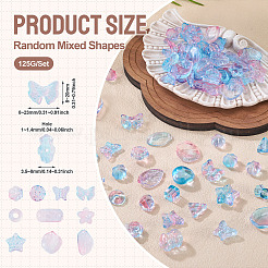 125G Gradient Color Transparent Glass Beads&nbsp;GLAA-TA0003-58A