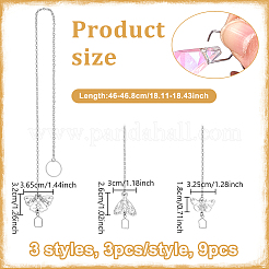 9Pcs 3 Style 304 Stainless Steel Suncatchers&nbsp;HJEW-NB00288