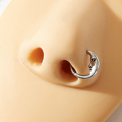 Hip Hop Punk 304 Stainless Steel Moon Face Hoop Nose Rings for Men Women&nbsp;RG8749