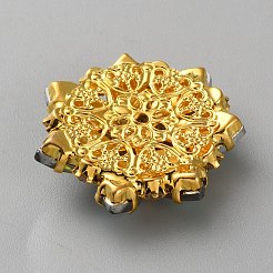 Brass Glass Rhinestones Buttons&nbsp;KK-WH0816-011G-D