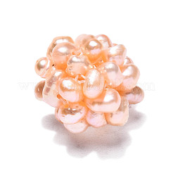 Round Natural Cultured Freshwater Pearl Beads&nbsp;PEAR-N020-04B