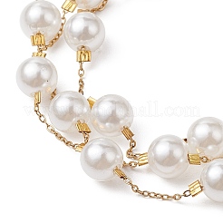 Round ABS Plastic Imitation Pearl Beads Necklace & Bracelet & Dangle Earring Sets for Women&nbsp;SJEW-JS01306