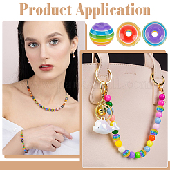 250Pcs Opaque Resin Stripe Beads&nbsp;RESI-ME0001-29A