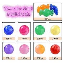 240Pcs 9 Colors Acrylic Beads&nbsp;MACR-YW0001-71