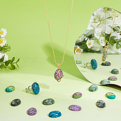 12Pcs 6 Styles Natural Ruby in Zoisite & Sesame Jasper/Kiwi Jasper & Larvikite & Ripple Jasper Cabochons&nbsp;G-FH0002-63B