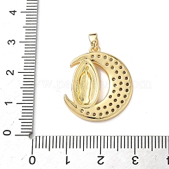 Brass Micro Pave Cubic Zirconia Pendants&nbsp;KK-P334-21G