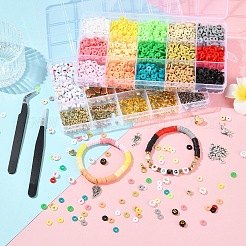 DIY Handmade Polymer Clay & CCB Plastic Beads Stretch Bracelets Making Kits&nbsp;DIY-YW0012-70