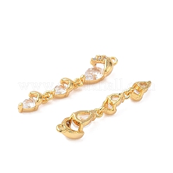 Brass Micro Pave Cubic Zirconia Pendants&nbsp;KK-D024-10G