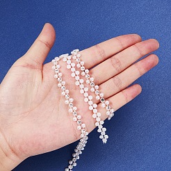 Flower ABS Plastic Imitation Pearl Beaded Trim Garland Strands&nbsp;CHAC-R001-01