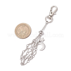 Moon Alloy Swivel Lobster Claw Clasps & Brass Cable Chains&nbsp;AJEW-JB01337-03