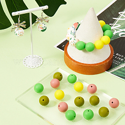 50Pcs 5 Colors Round Food Grade Eco-Friendly Silicone Focal Beads&nbsp;SIL-SP0001-03