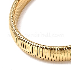 Ion Plating(IP) 304 Stainless Steel Flat Snake Chain Necklaces for Women&nbsp;NJEW-U049-01G-01