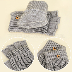 Alpaca Wool & Spandex Winter Knitted Convertible Fingerless Gloves&nbsp;AJEW-WH20042-30C