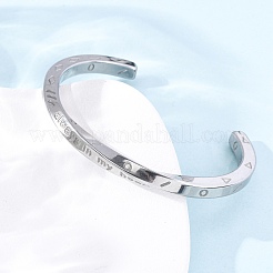 Always In My Heart 304 Stainless Steel Cuff Bangles for Women&nbsp;BJEW-D361-01P