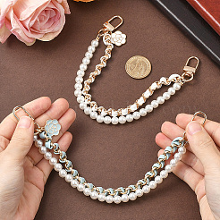 2Pcs 2 Colors Alloy Flower Phone Hand Strap Chains&nbsp;AJEW-SC0004-10C